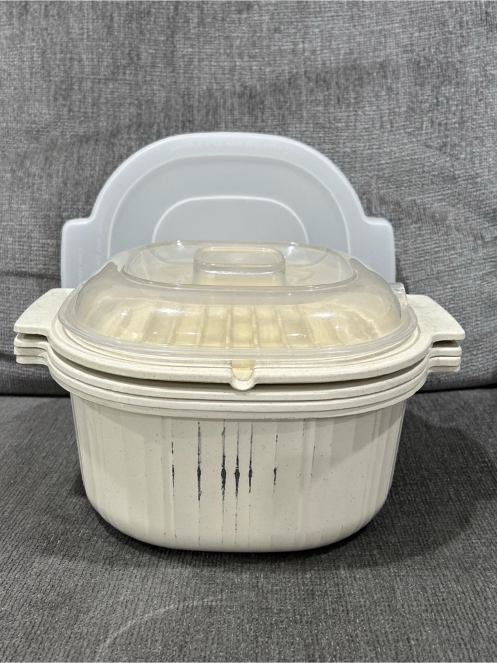 Rubbermaid Microwave Cookware 7 Piece Set 3 Quart Steamer 1 Quart Casserole Lids